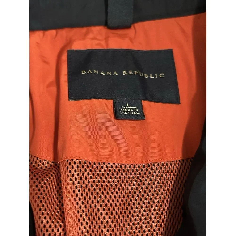 Banana Republic Men‎ ES Fleet Jacket L Navy Blue exterior Orange interior